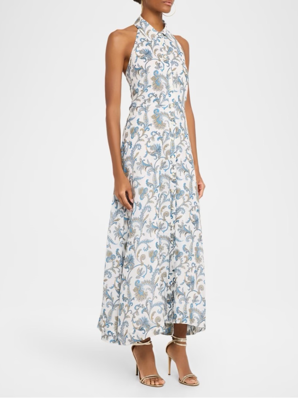 Mackey Paisley Halter Midi Dress - Picture 4 of 16